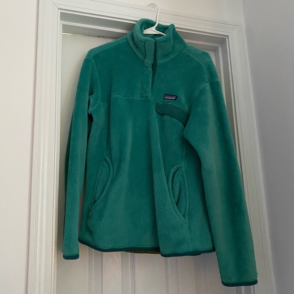 Teal Patagonia Quarter Button-Up Pullover